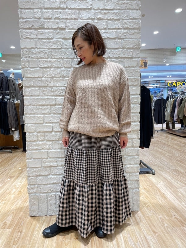 畦編みゆったりプルオーバー