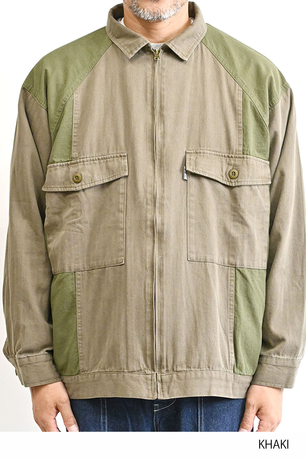 ヘリンボーン×リップストップブルゾン