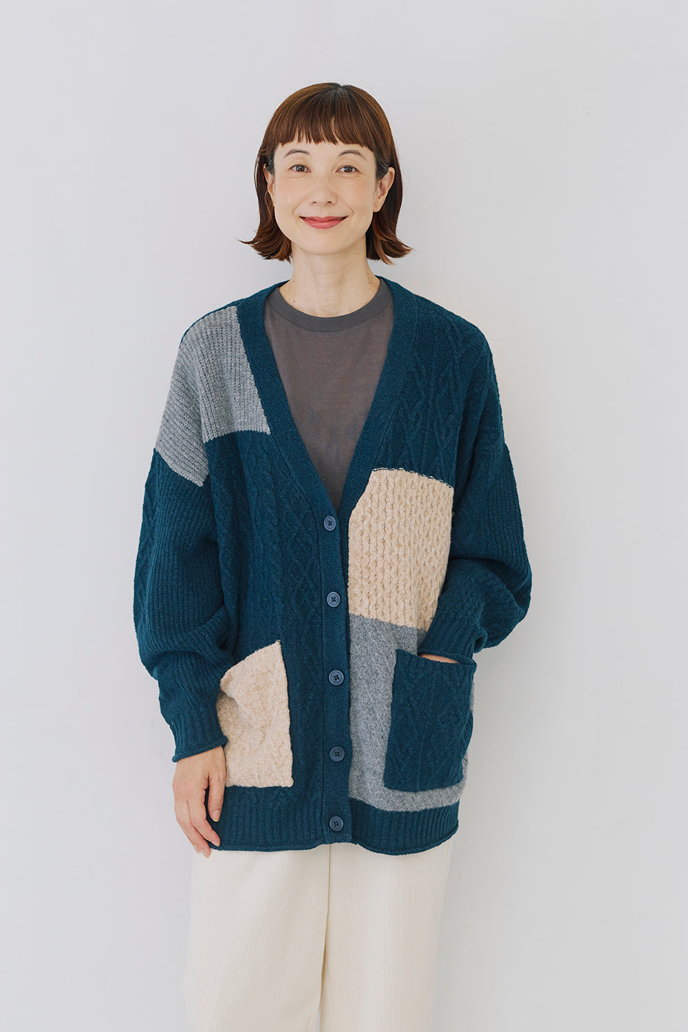 ≪SALE≫パッチワークニットカーデ – HEART MARKET