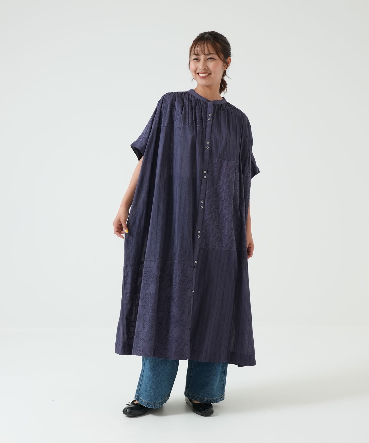 5月7日入荷》ふわ軽コットンパッチワーク刺繍レースワンピース – HEART