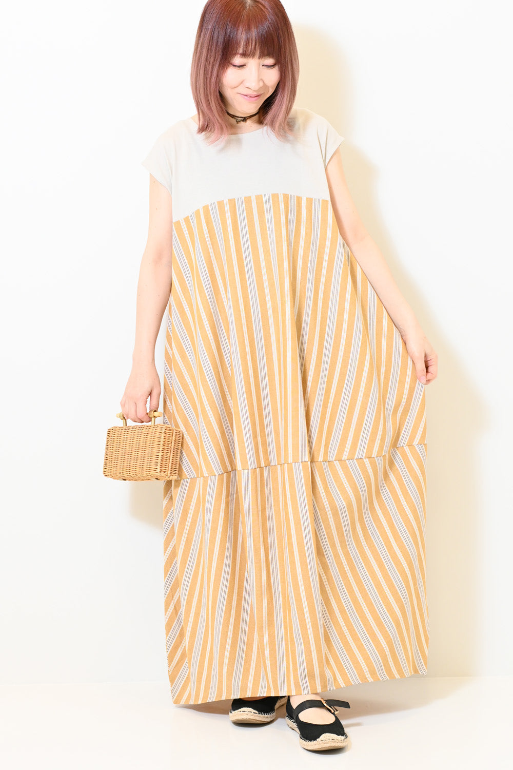 ito fukuoka MIDORI ワンピース　ストライプ ito fukuoka MIDORI ストライプオールインワン