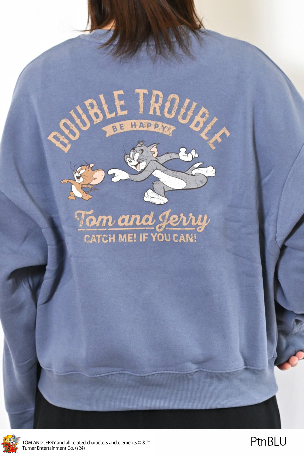 トムとジェリー裏起毛ワイドクルートレーナー