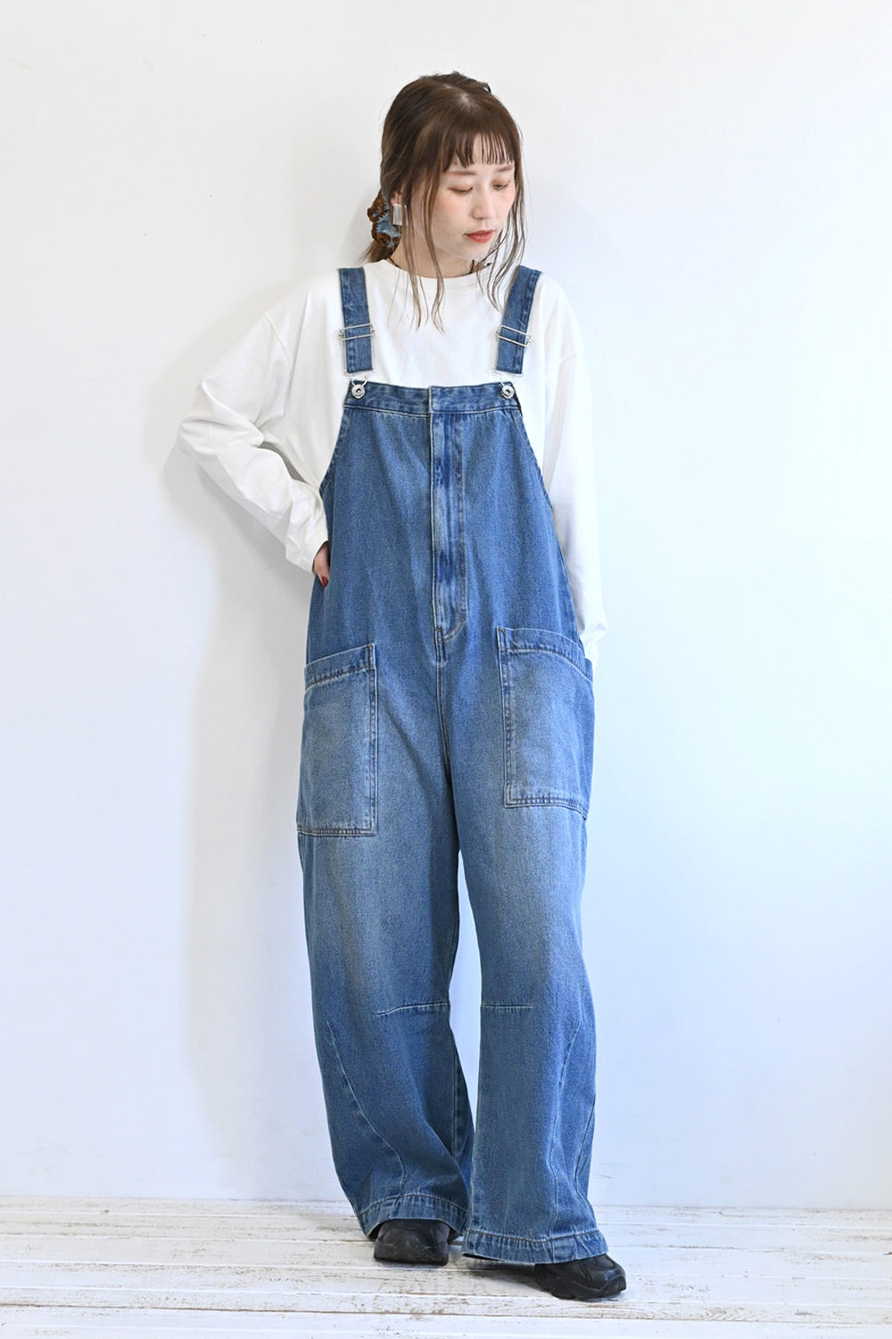 INDIMARK サロペット デニム | ショルダーベルト付きフレンチ