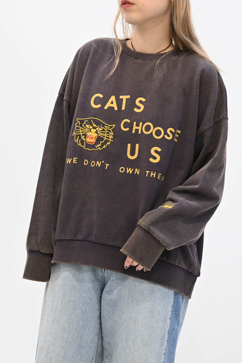 ≪SALE≫ネコ刺繍プリントトレーナー – HEART MARKET