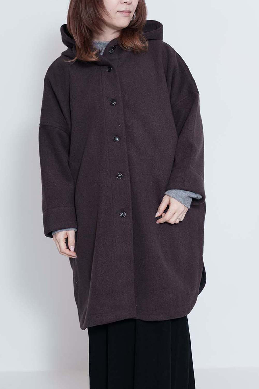 11月17日入荷》ウール混ダブルフェイスフードポンチョコート – HEART