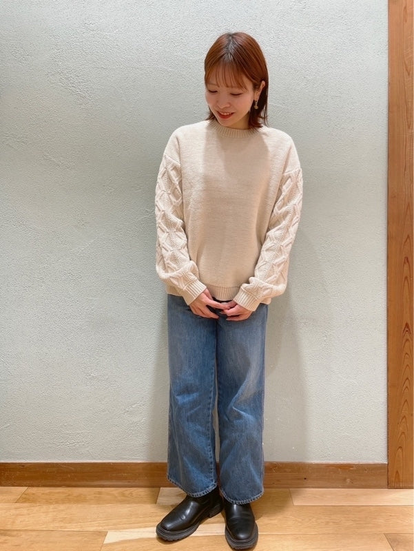 ≪SALE≫ダイヤケーブル袖プルオーバー