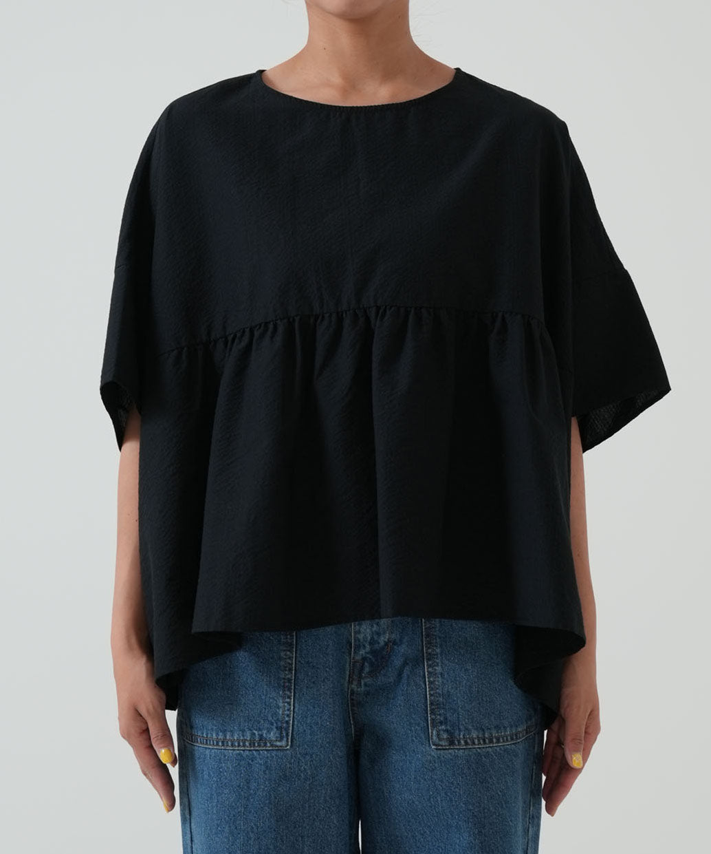 ★《Scheduled to arrive April 28》Gathered panel pullover