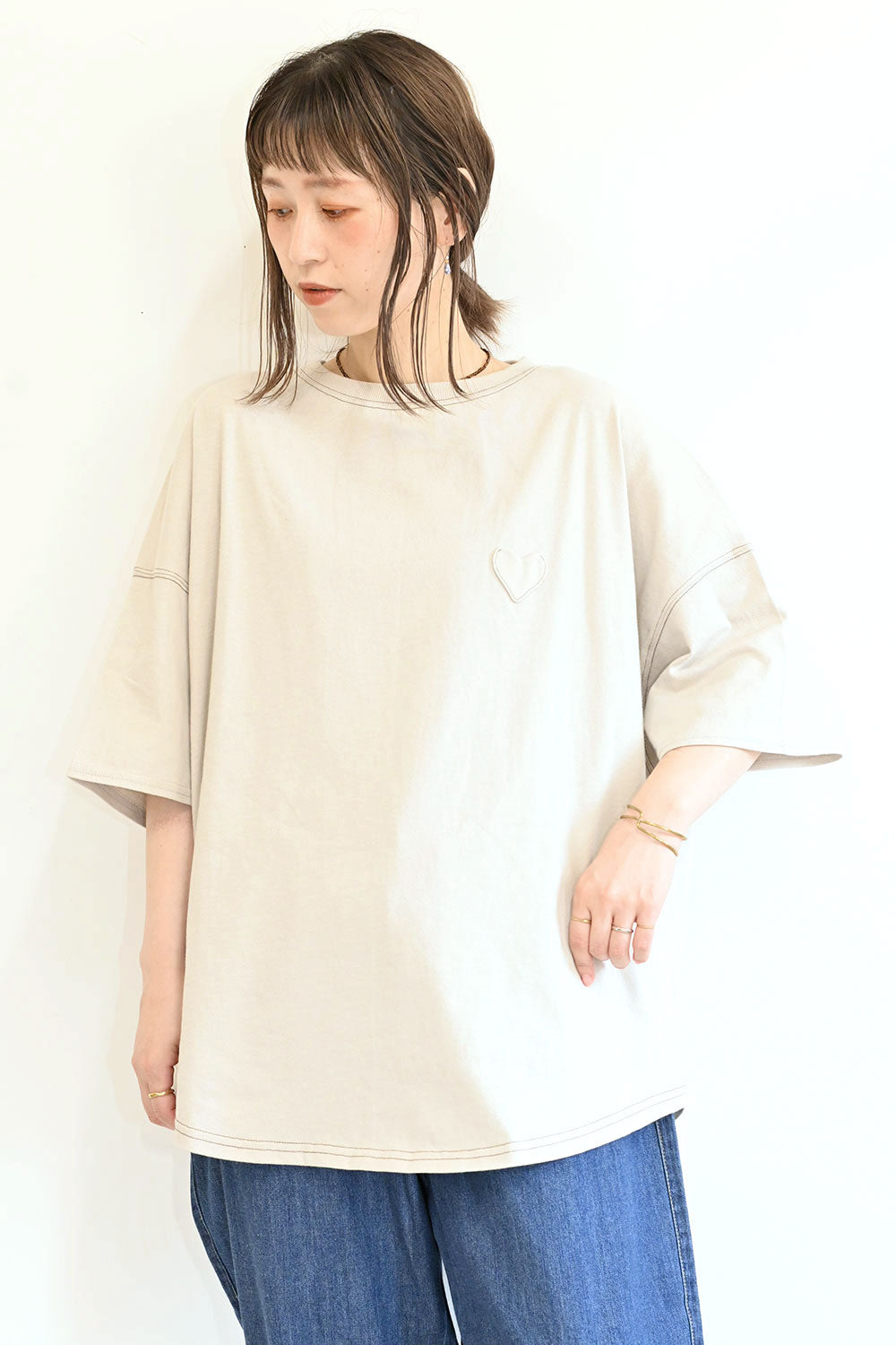 ≪SALE≫ハートポケット配色ステッチチュニック – HEART MARKET
