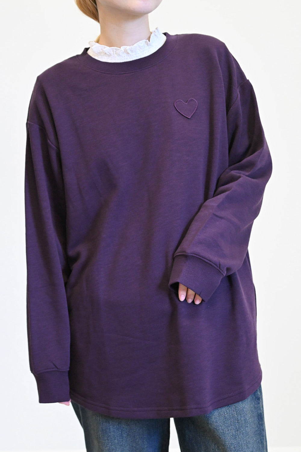 ≪SALE≫スラブ裏毛ハート裾ラウンドチュニック – HEART MARKET