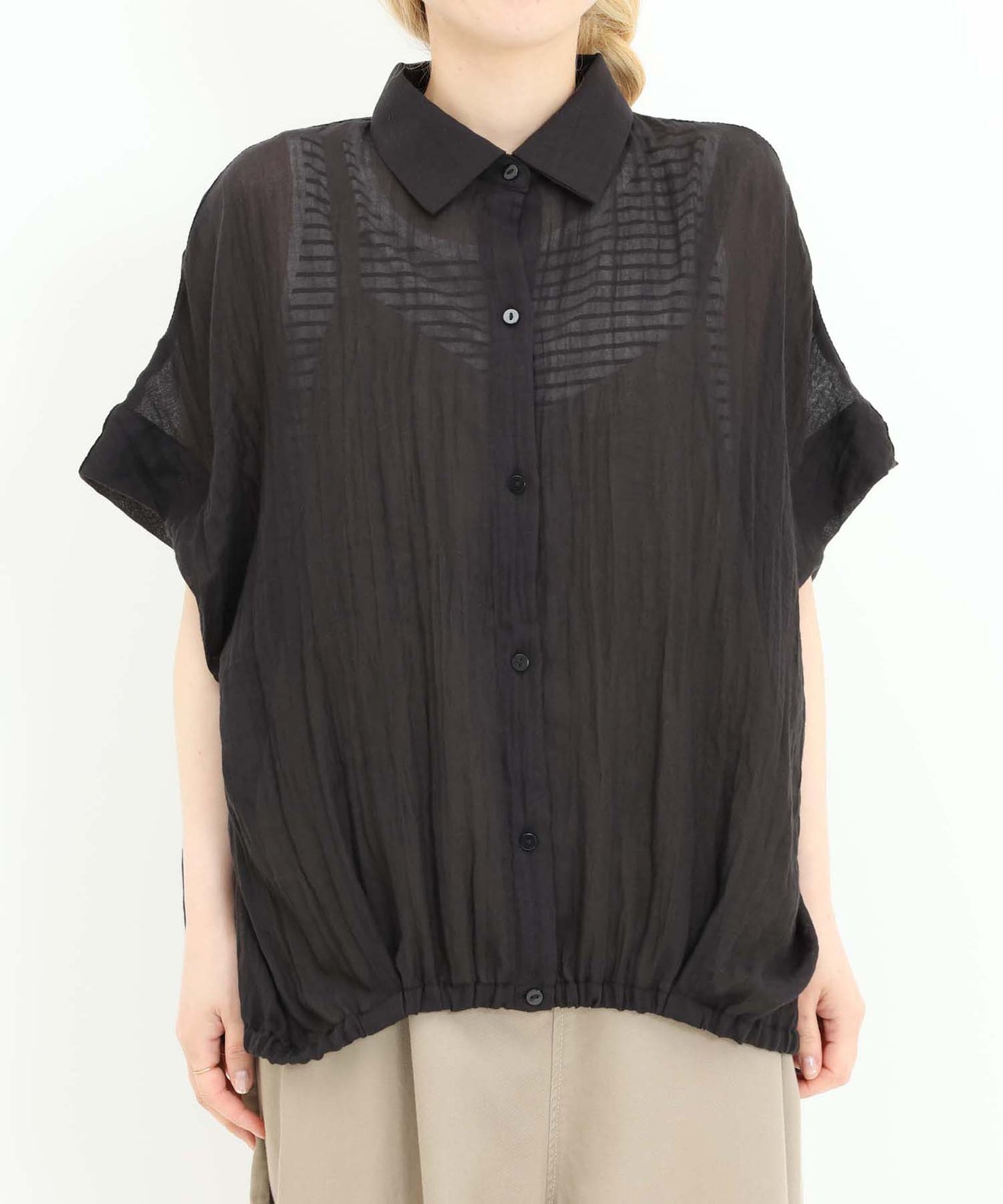 《7月8日入荷予定》前開きドルマンブラウス