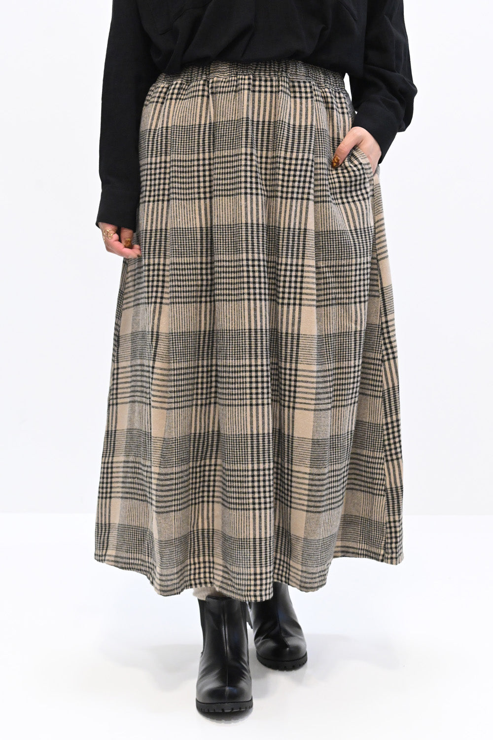チェックギャザータックスカート – HEART MARKET
