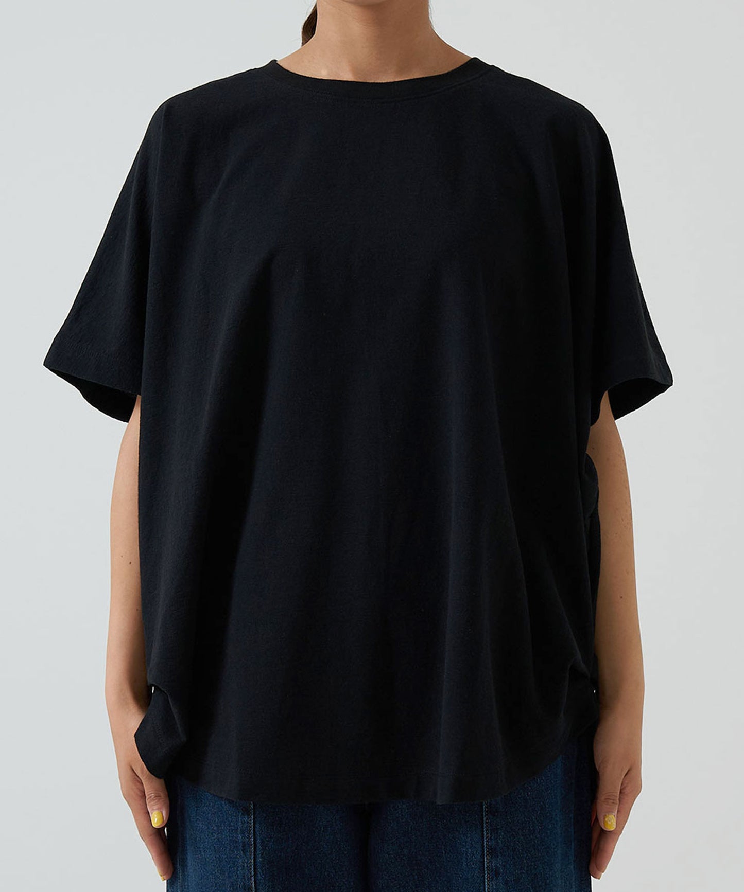 《Scheduled for Arrival Soon》Cut Crepe Back Henley Dolman Tunic