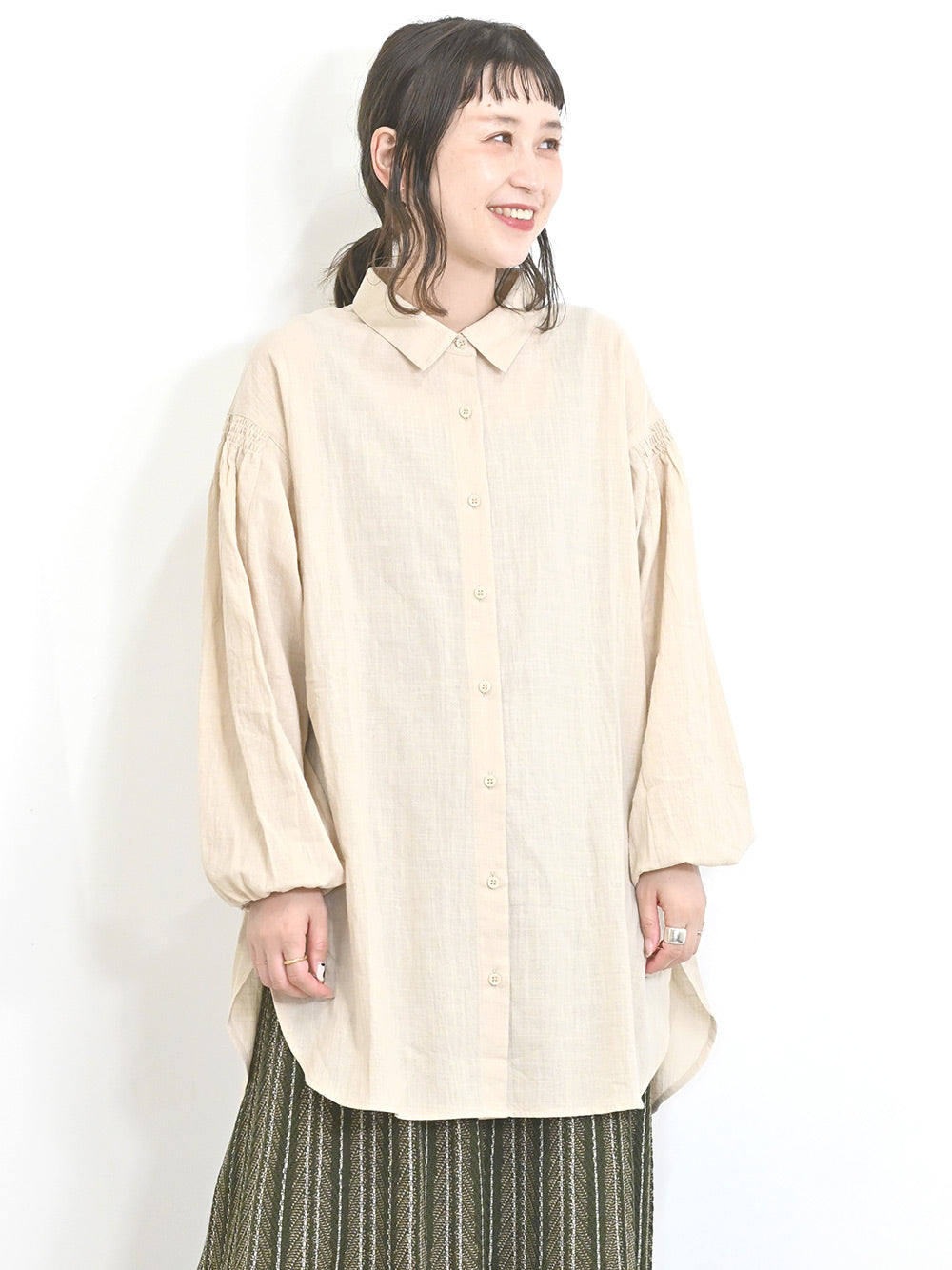 ≪SALE≫袖シャーリングチュニック – HEART MARKET