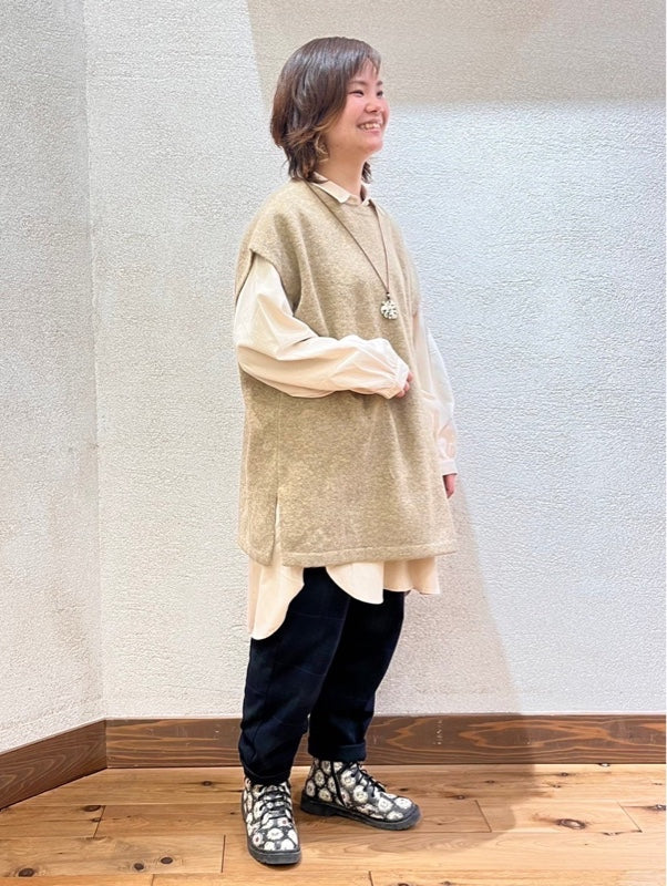 ソフト綿起毛バックスリットチュニック