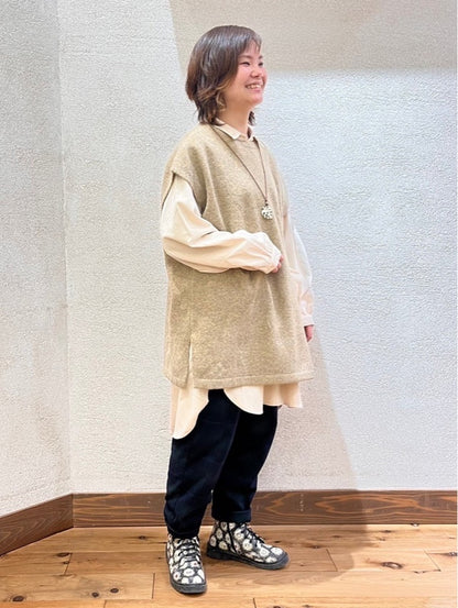 ソフト綿起毛バックスリットチュニック