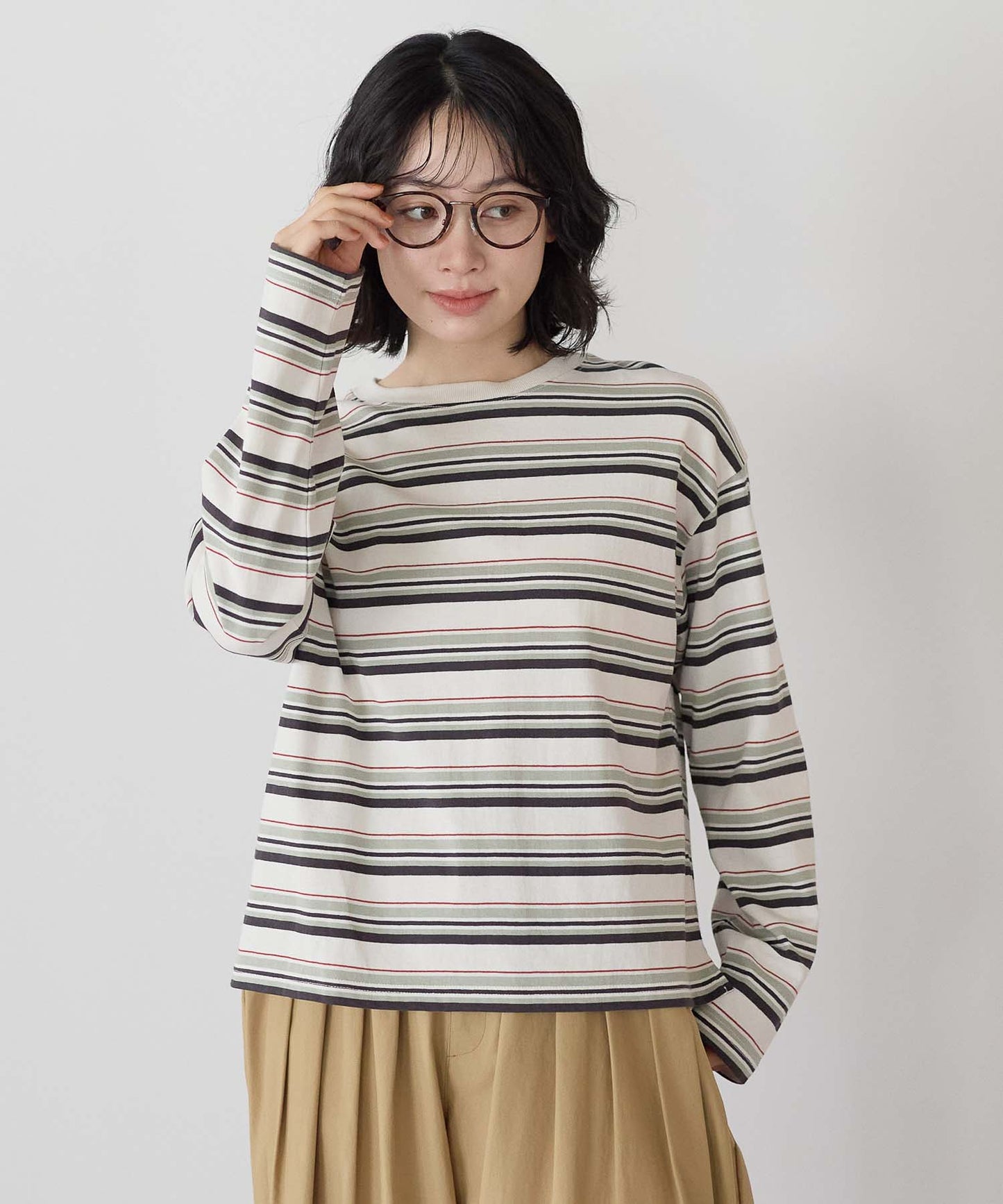 ボーダーカーキ / 157cm / M