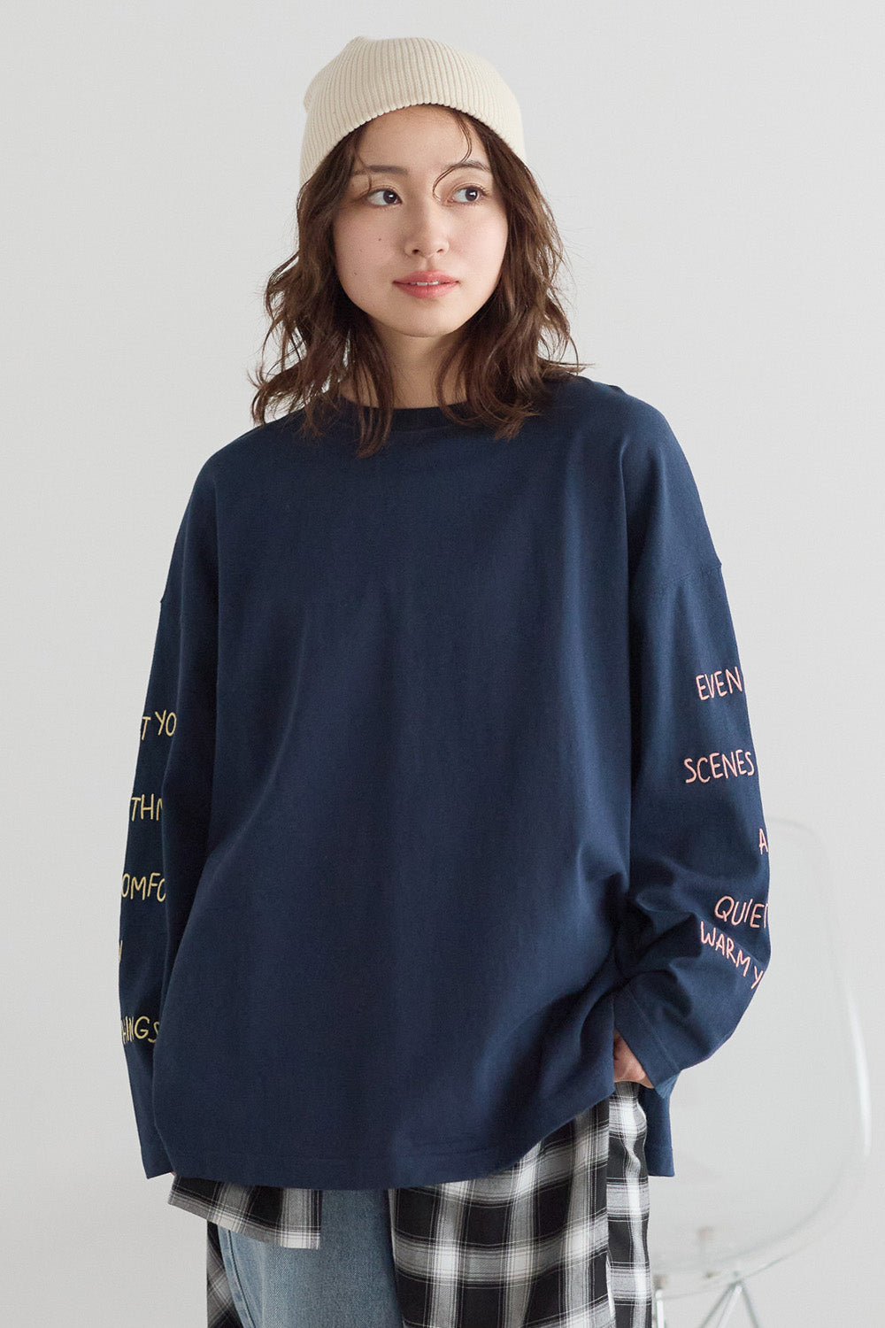≪SALE≫ Sleeve Logo Embroidered Pullover