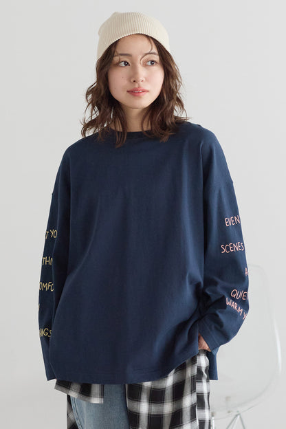 ≪SALE≫ Sleeve Logo Embroidered Pullover