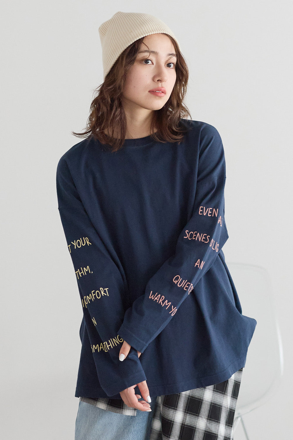 ≪SALE≫ Sleeve Logo Embroidered Pullover