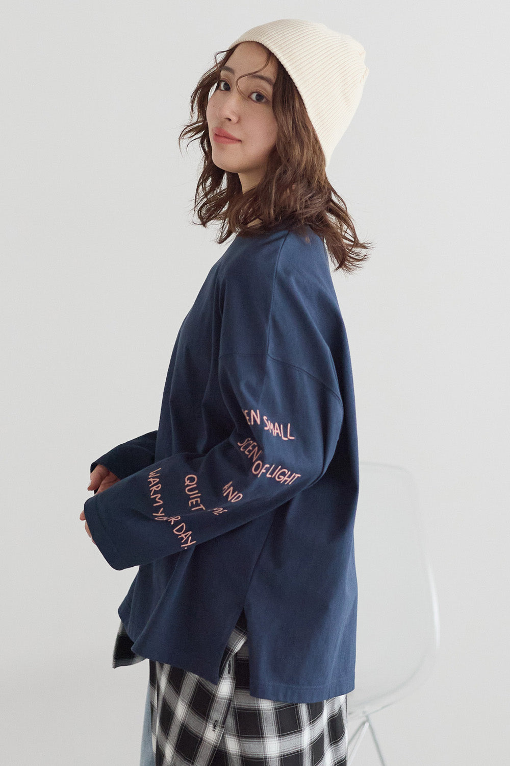 ≪SALE≫ Sleeve Logo Embroidered Pullover