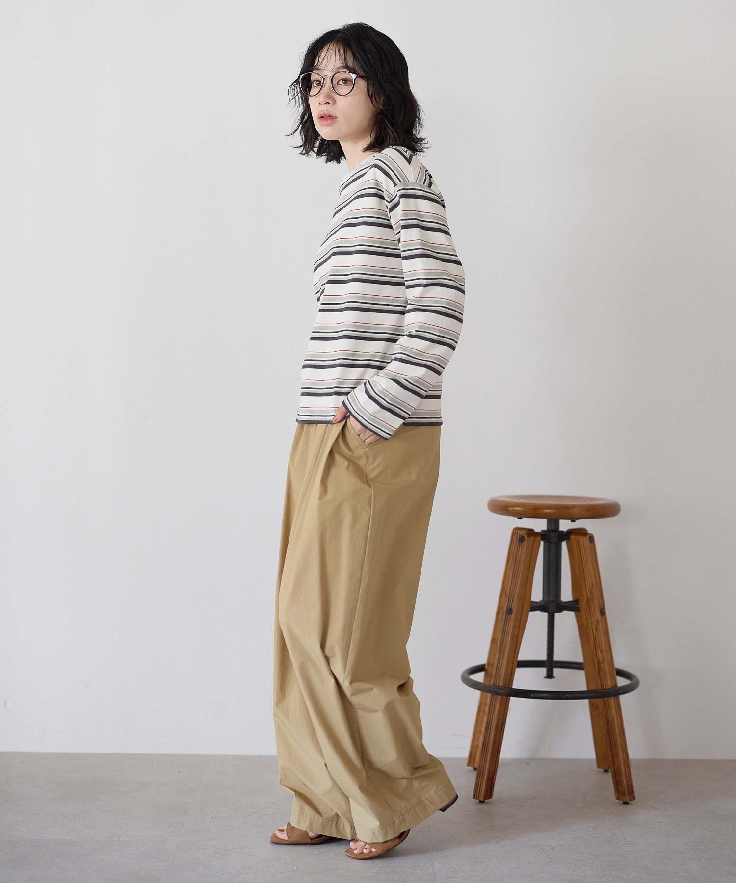ボーダーカーキ / 157cm / M