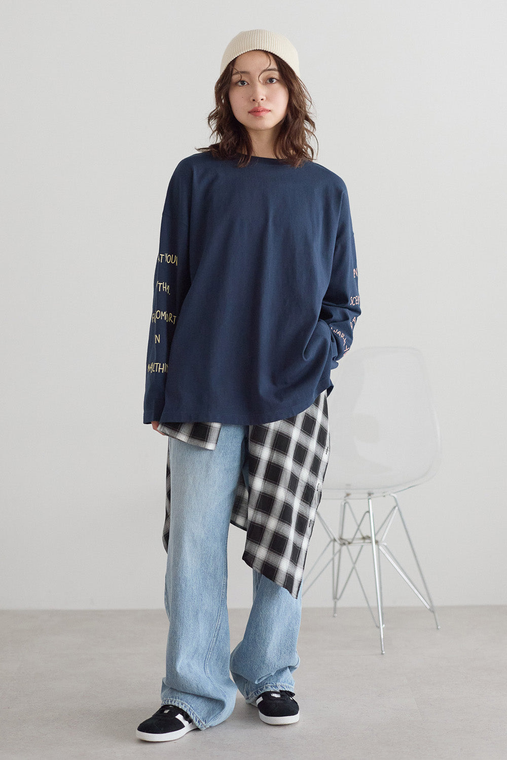 ≪SALE≫ Sleeve Logo Embroidered Pullover