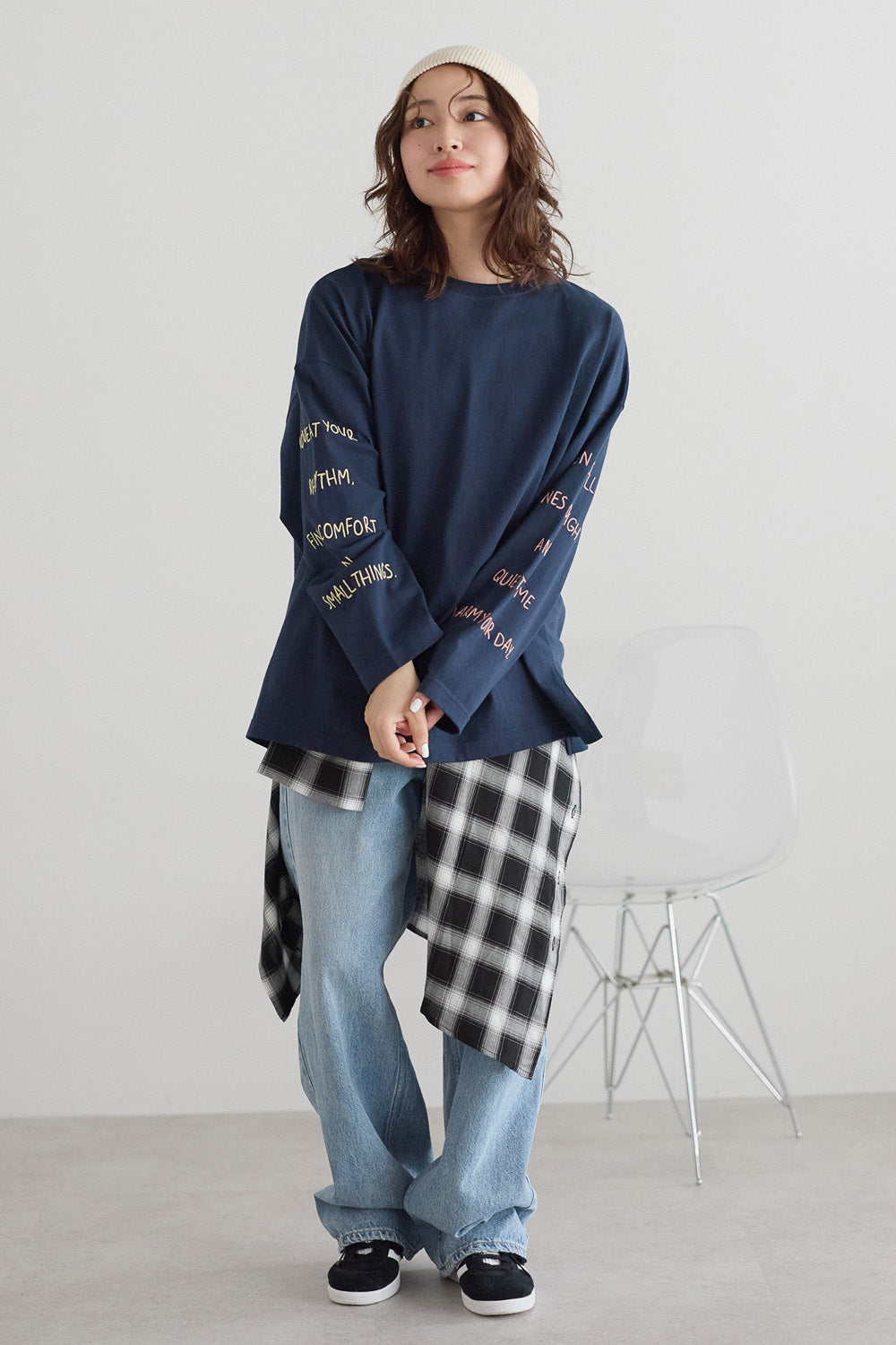 ≪SALE≫ Sleeve Logo Embroidered Pullover