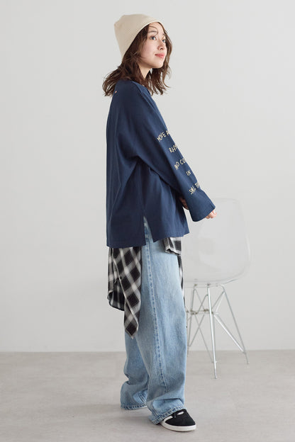 ≪SALE≫ Sleeve Logo Embroidered Pullover