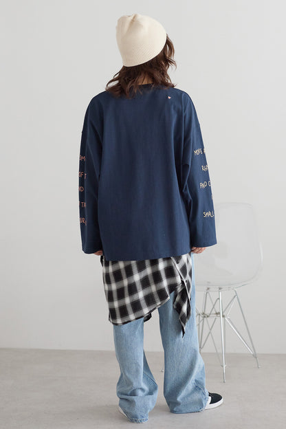 ≪SALE≫ Sleeve Logo Embroidered Pullover