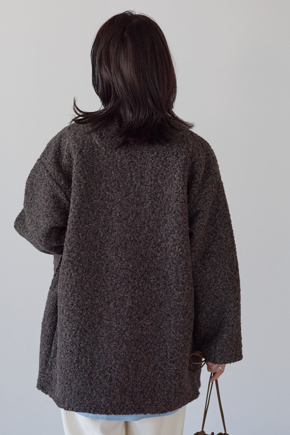 ≪SALE≫Wool-Like Crew Neck Coat