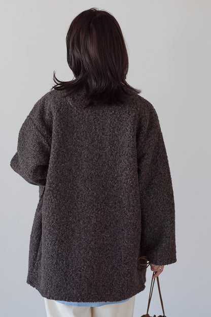 ≪SALE≫Wool-Like Crew Neck Coat