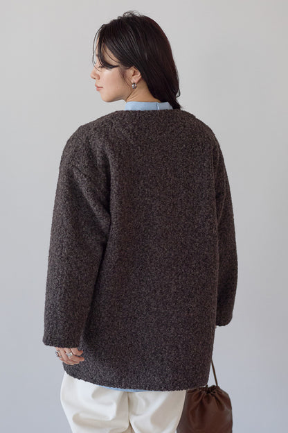 ≪SALE≫Wool-Like Crew Neck Coat