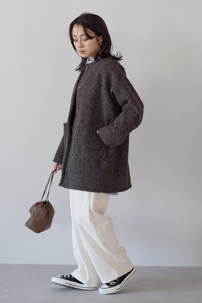 ≪SALE≫Wool-Like Crew Neck Coat