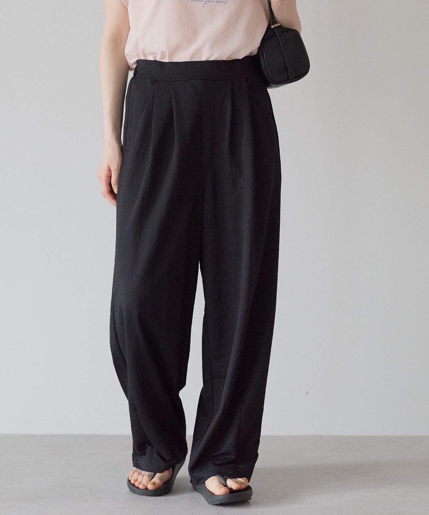 《Scheduled for April 24 Arrival》R/N Pique Tuck Wide Curve Pants