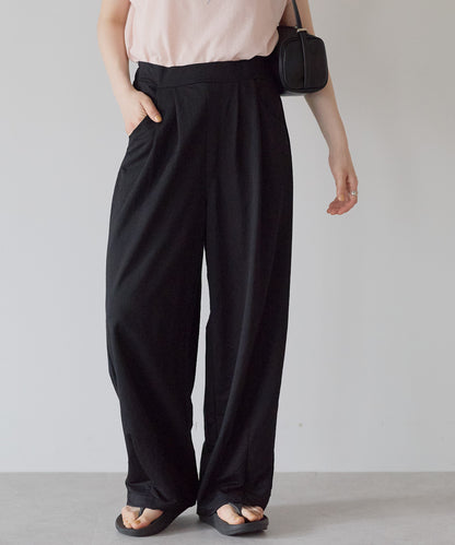 《Scheduled for April 24 Arrival》R/N Pique Tuck Wide Curve Pants