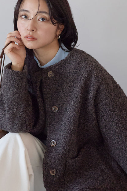 ≪SALE≫Wool-Like Crew Neck Coat