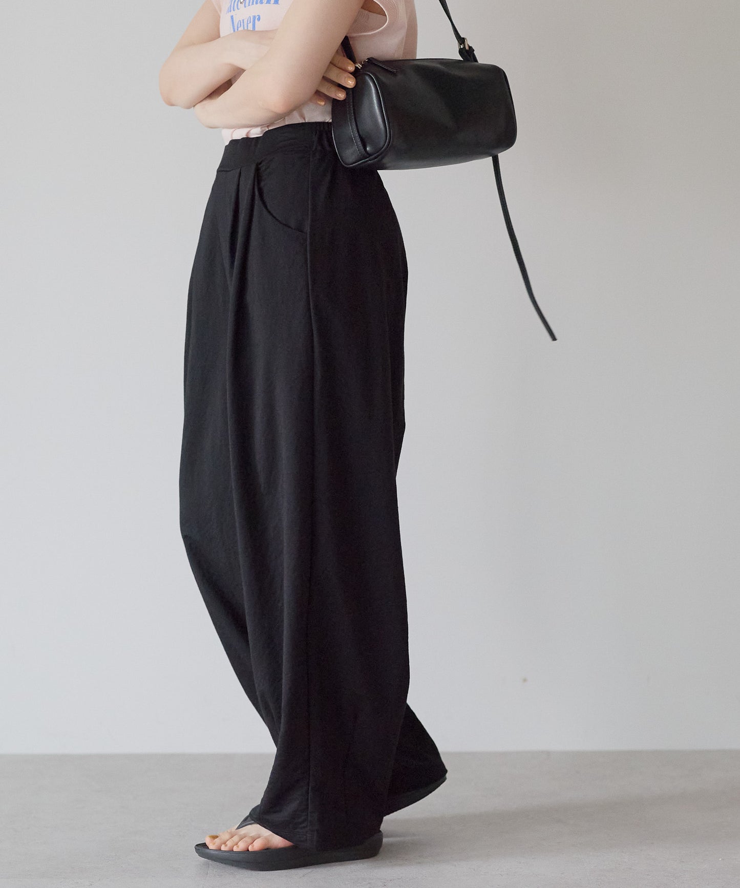 《Scheduled for April 24 Arrival》R/N Pique Tuck Wide Curve Pants