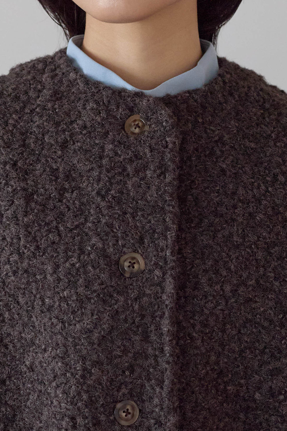 ≪SALE≫Wool-Like Crew Neck Coat