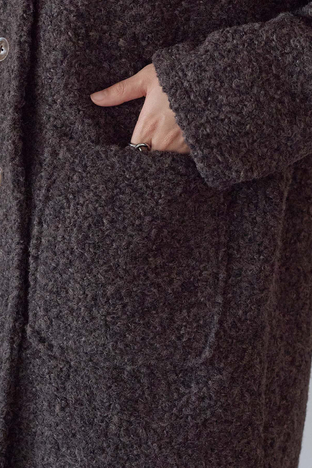 ≪SALE≫Wool-Like Crew Neck Coat