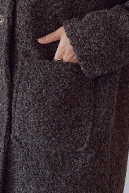 ≪SALE≫Wool-Like Crew Neck Coat
