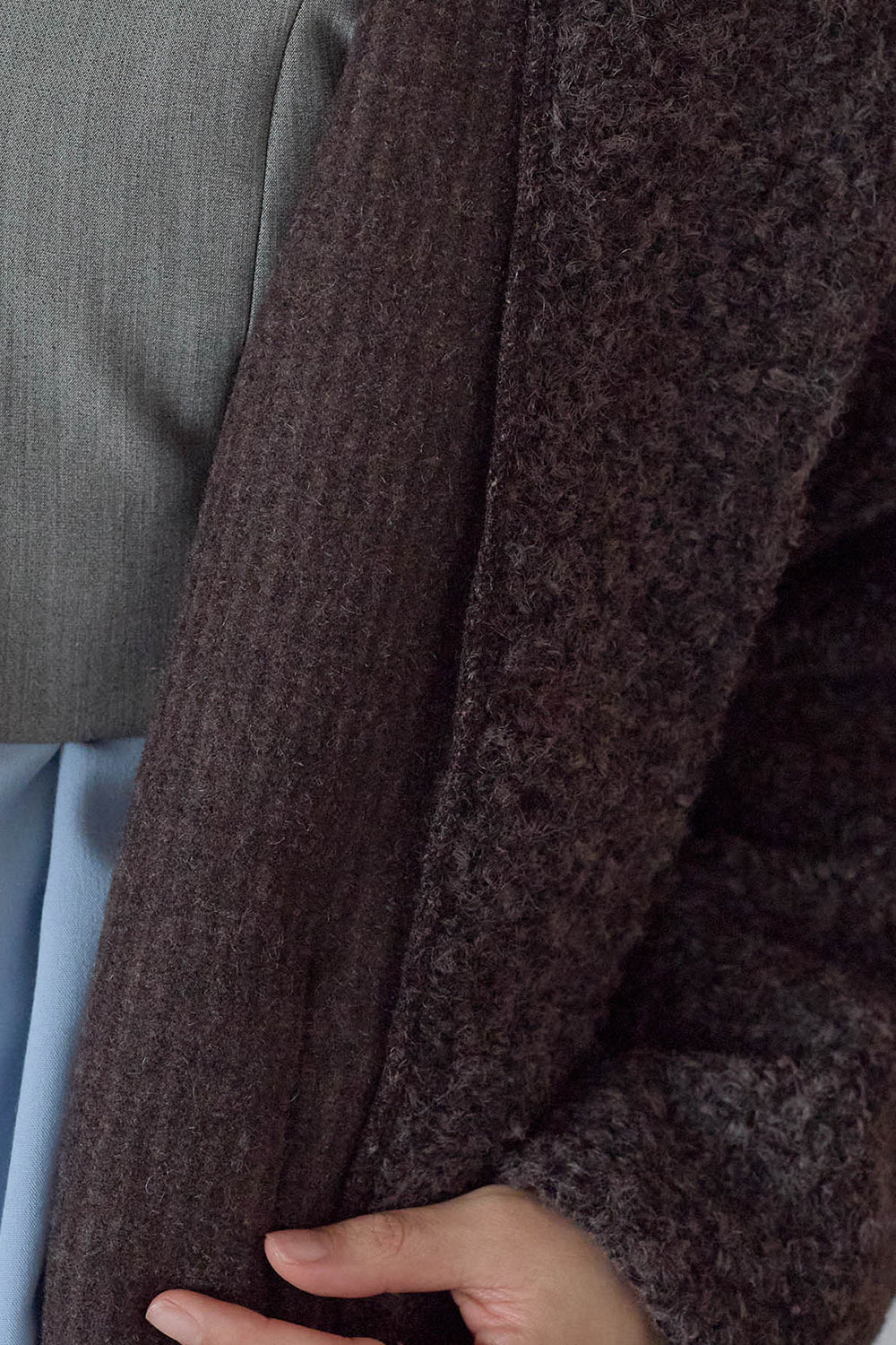 ≪SALE≫Wool-Like Crew Neck Coat