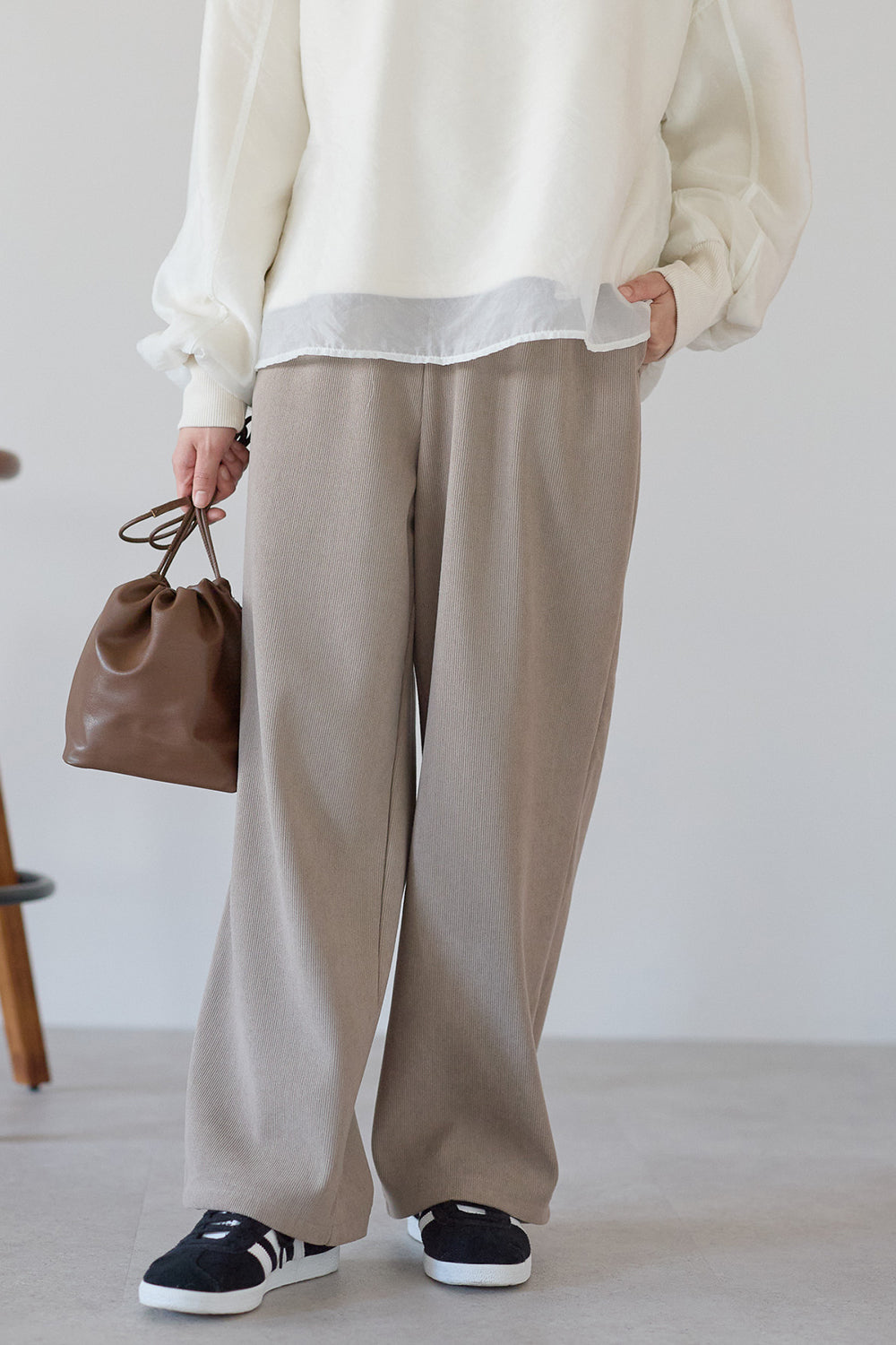 ≪SALE≫Corduroy Bonded Wide Pants