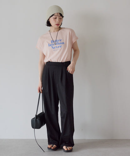 《Scheduled for April 24 Arrival》R/N Pique Tuck Wide Curve Pants