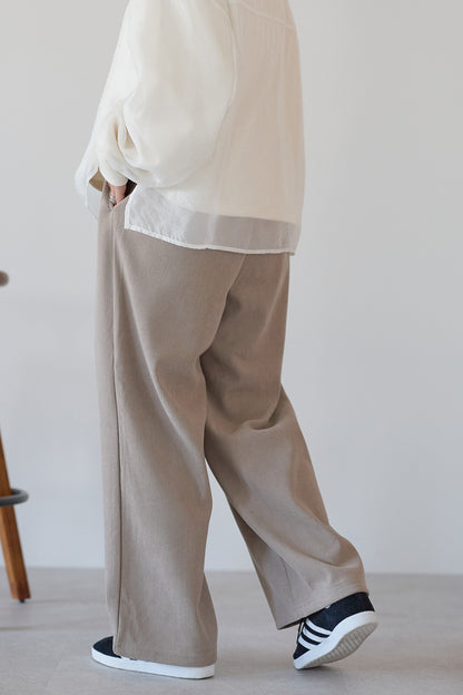 ≪SALE≫Corduroy Bonded Wide Pants