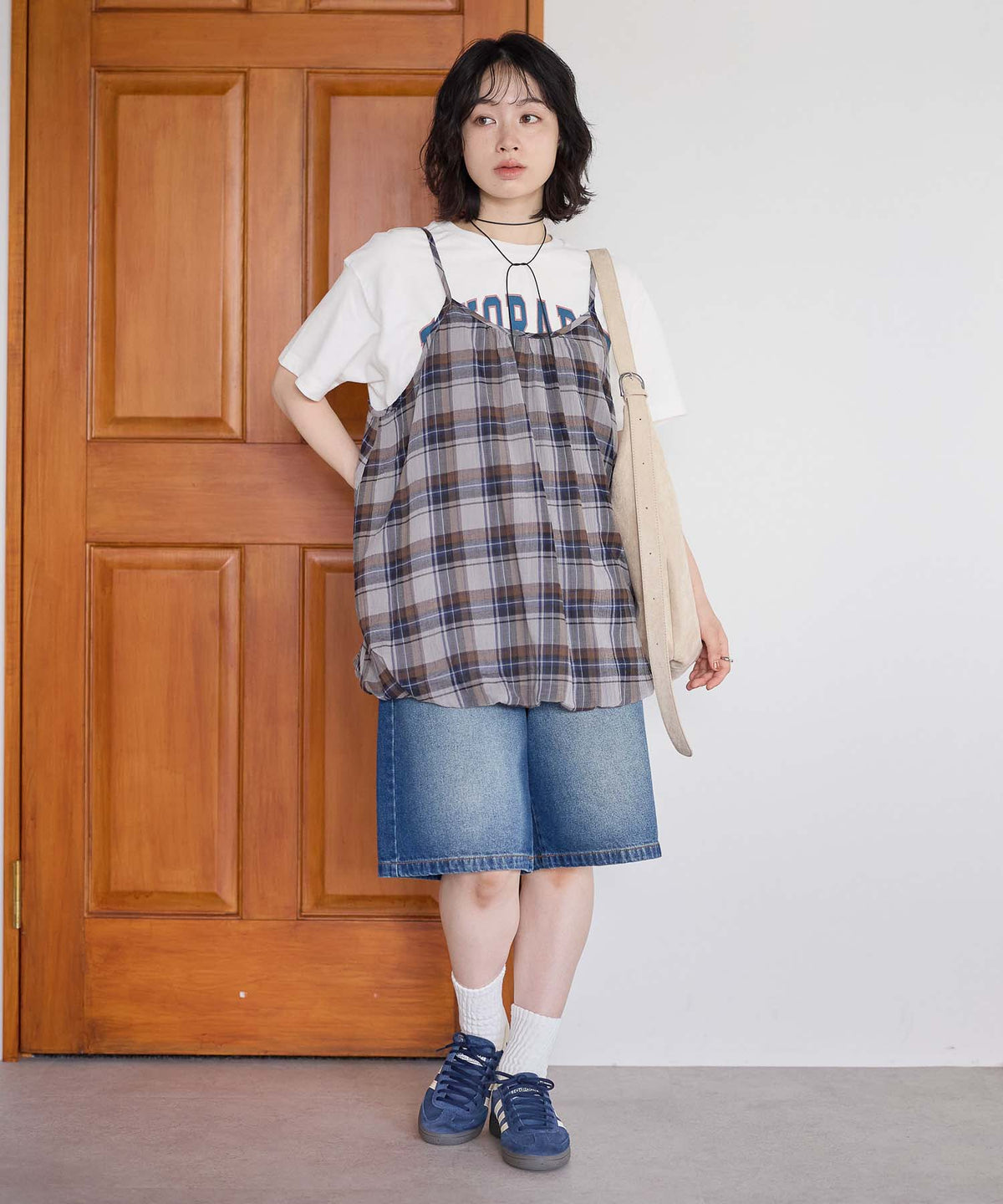 チェックグレー / 157cm / FREE