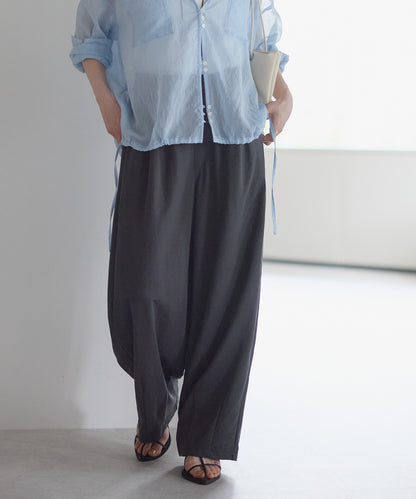 《Scheduled for April 24 Arrival》R/N Pique Tuck Wide Curve Pants