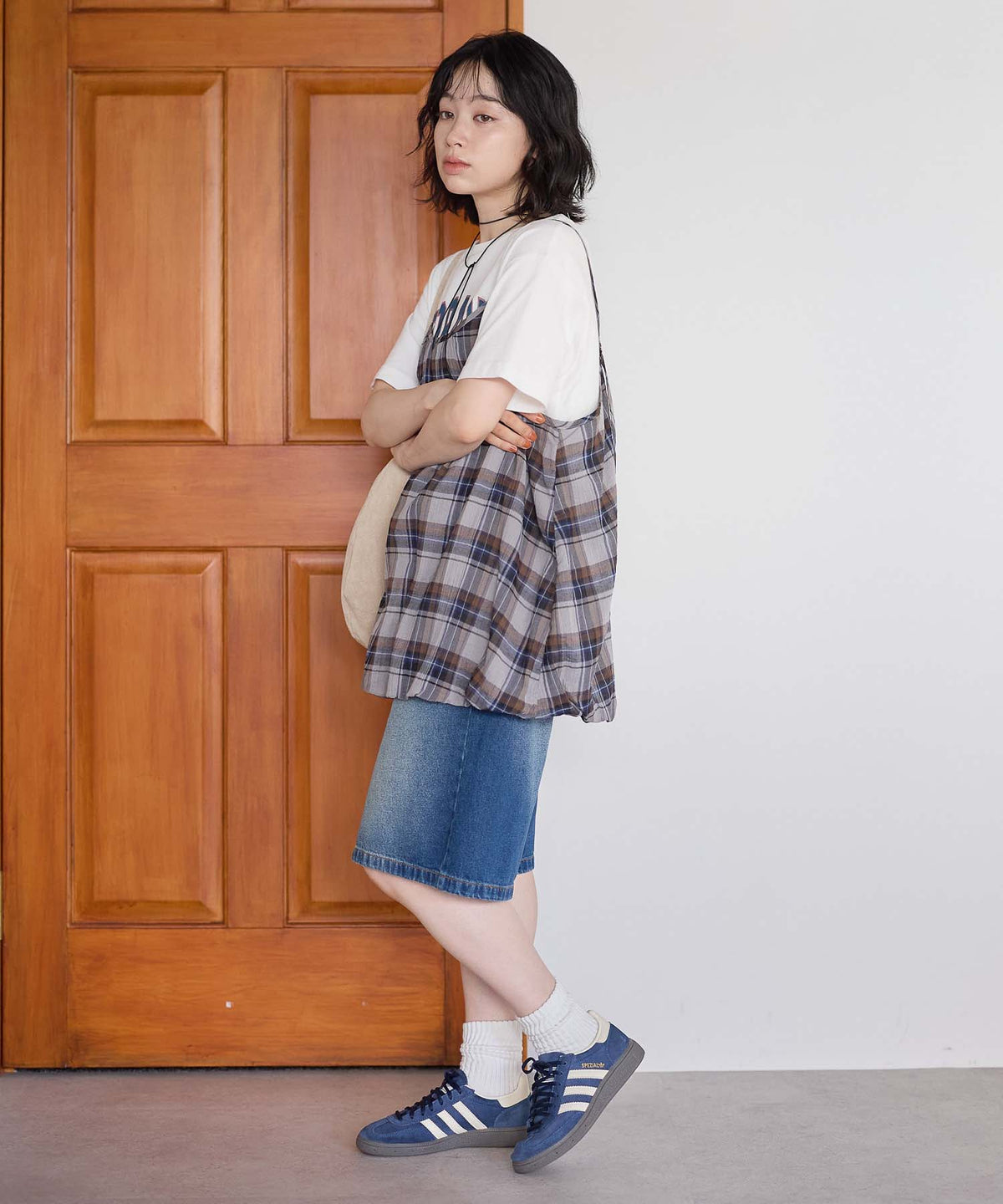 チェックグレー / 157cm / FREE