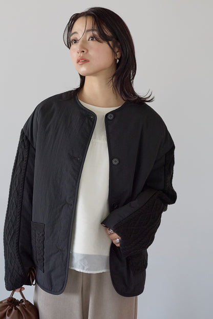 ≪SALE≫Knit Cable Switch Padded Jacket