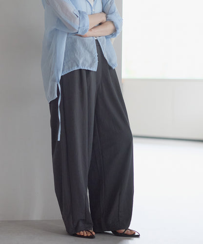 《Scheduled for April 24 Arrival》R/N Pique Tuck Wide Curve Pants