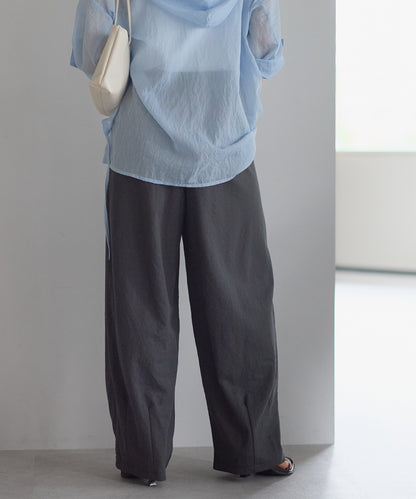 《Scheduled for April 24 Arrival》R/N Pique Tuck Wide Curve Pants